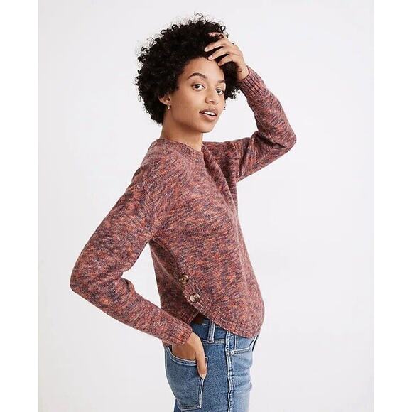 Madewell Space Dye Birchmont Side Button Pullover Sweater XXS - Picture 10 of 11
